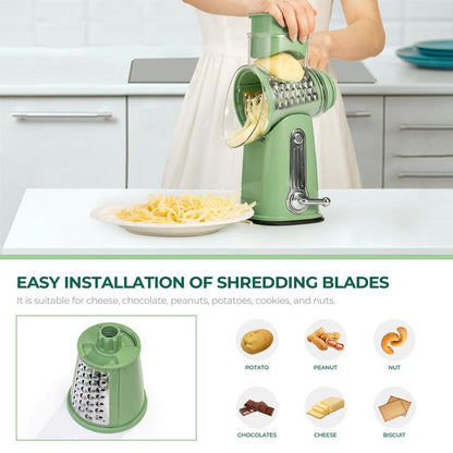 SUSTEAS Rotary Cheese Grater with Handle
