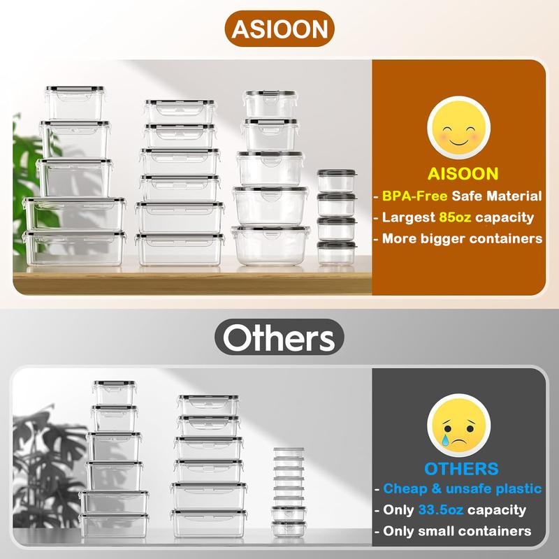 AISOON 40-piece 85-ounce airtight food storage box set